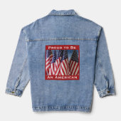 Trots om een Amerikaanse vlaggen rood wit blauw Denim Jacket (Achterkant)
