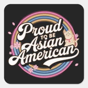Trots om een Aziatisch Amerika te zijn Vierkante Sticker