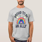 Trots om een bondgenoot Rainbow te zijn T-shirt (Voorkant)