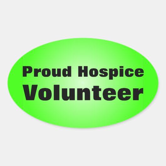 Trots om een Hospice Volunteer te zijn Ovale Sticker (Voorkant)