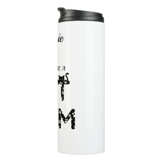 Trots om een kattenmoeder te zijn thermosbeker (Geroteerd rechts)