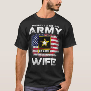 trots om een legervrouw te zijn met Amerikaanse vl T-shirt