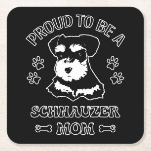 Trots om een Schnauzer moeder te zijn Kartonnen Onderzetters