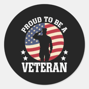 Trots om een veteraan Amerikaanse soldaten militai Ronde Sticker