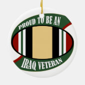 trots om een veteraan uit Irak te worden Keramisch Ornament (Achterkant)