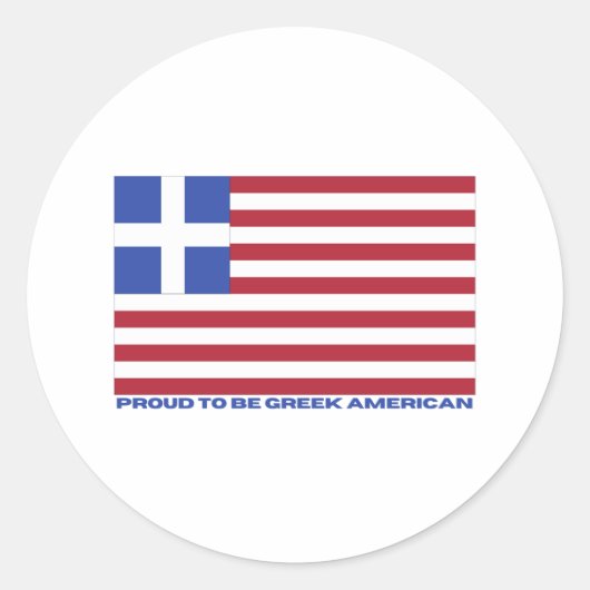 TROTS OM GRIEKS-AMERIKAANS TE ZIJN! RONDE STICKER (Voorkant)