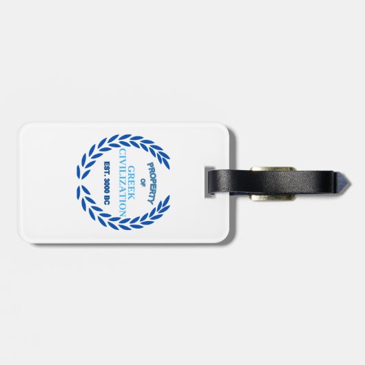 Trots om Grieks te zijn - Eigendom van de Griekse  Bagagelabel (Achterkant horizontaal)