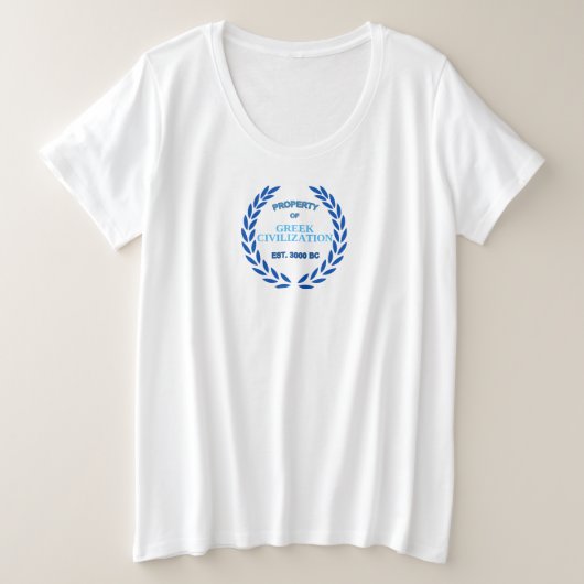 Trots om Grieks te zijn - Eigendom van de Griekse  Grote Maat T-shirt (Design voorkant)