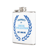 Trots om Grieks te zijn - Eigendom van de Griekse  Heupfles (Links)