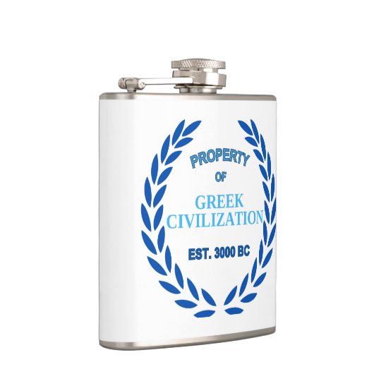 Trots om Grieks te zijn - Eigendom van de Griekse  Heupfles (Rechts)