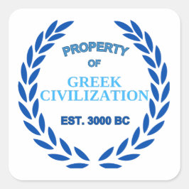 Trots om Grieks te zijn - Eigendom van de Griekse  Vierkante Sticker