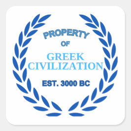 Trots om Grieks te zijn - Eigendom van de Griekse Vierkante Sticker