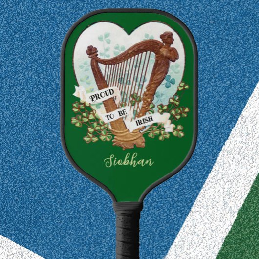 Trots om Iers Harp en Shamrock Custom te zijn Pickleball Paddle