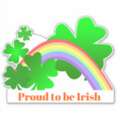 Trots om Iers, shamrocks en regenboog, contour Sticker (Voorkant)
