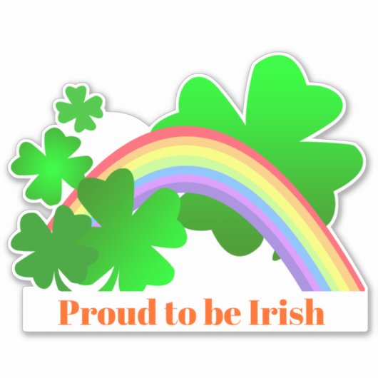 Trots om Iers, shamrocks en regenboog, contour Sticker (Voorkant)
