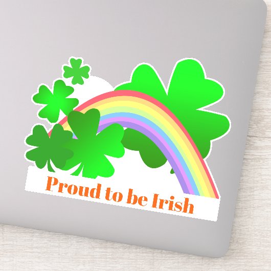 Trots om Iers, shamrocks en regenboog, contour Sticker (Detail)