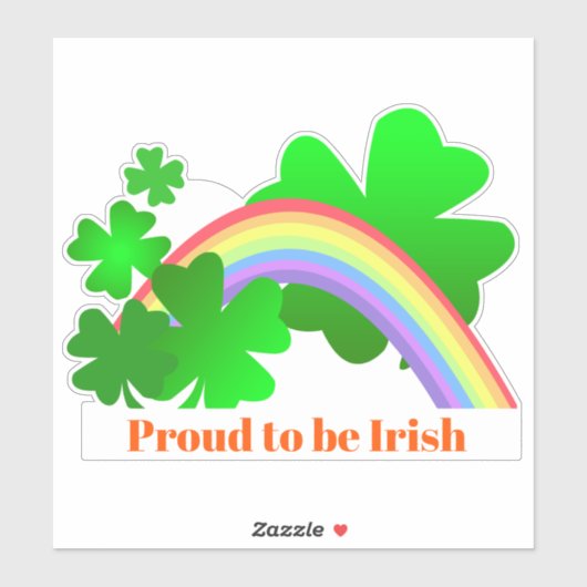 Trots om Iers, shamrocks en regenboog, contour Sticker (Vel)