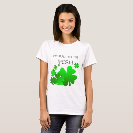 Trots om Iers te zijn, St Patrick's Day met shamro T-shirt (Voorkant volledig)