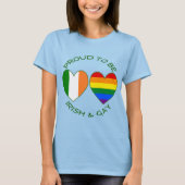 Trots om Ierse en Gay Heart Vlaggen te zijn T-shirt (Voorkant)