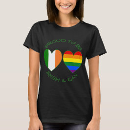 Trots om Ierse en Gay Heart Vlaggen te zijn T-shirt