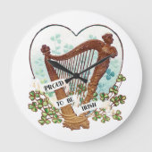 Trots om Ierse harp en groene Shamrocks te zijn Grote Klok (Voorkant)