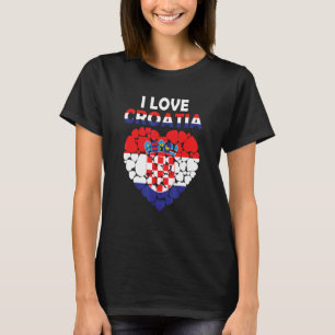 Trots om Kroatisch te zijn Ik hou van Kroatië Vlag T-shirt