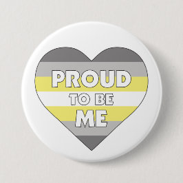 Trots om me LGBTQ+ Demigender Pride Vlag Hart Ronde Button 7,6 Cm