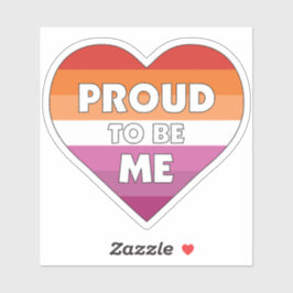 Trots om Me LGBTQ+ Lesbische Pride Vlag Hart Sticker