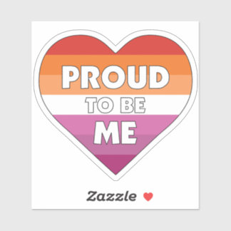 Trots om Me LGBTQ+ Lesbische Pride Vlag Hart Sticker