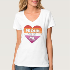 Trots om Me LGBTQ+ Lesbische Pride Vlag Hart T-shirt