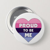 Trots om me LGBTQ + Omnisexual Pride Vlag Hart Ronde Button 7,6 Cm (Voorkant /achterkant)