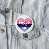 Trots om me LGBTQ + Omnisexual Pride Vlag Hart Ronde Button 7,6 Cm (In situ)