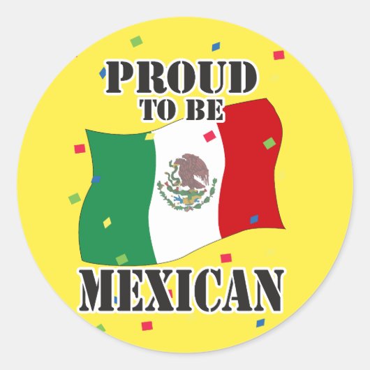 Trots om Mexicaans te zijn met vlag Ronde Sticker (Voorkant)