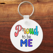 "Trots om mij te zijn" Rainbow Text Sleutelhanger (Voorkant)