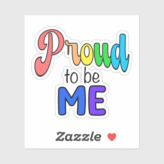 "Trots om mij te zijn" Rainbow Text Sticker (Vel)