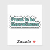 Trots om Neurodiverse Blauwgroen Neurodiversiteit Sticker (Vel)