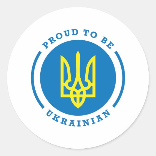 Trots om Oekraïens teken met wapen te zijn Ronde Sticker (Voorkant)