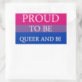 Trots om Queer en Bi te zijn Rechthoekige Sticker (Tas)