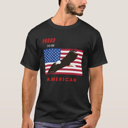 Trots om te zijn Amerikaanse adelaar vlag Mannen V T-shirt (Voorkant)