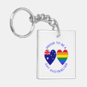 Trots om te zijn Gay Australian Heart Vlaggen Sleutelhanger (Voorkant Links)