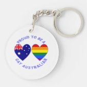 Trots om te zijn Gay Australian Heart Vlaggen Sleutelhanger (Achterkant)