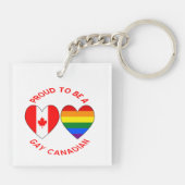 Trots om te zijn Gay Canadian Heart Flags Sleutelhanger (Achterkant)