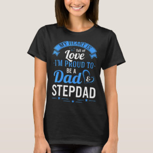 Trots om vader & stiefvader voor mannen en vaderda t-shirt