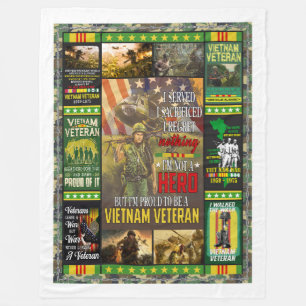Trots om Vietnamveteraan Retro Art Pict te zijn Fleece Deken