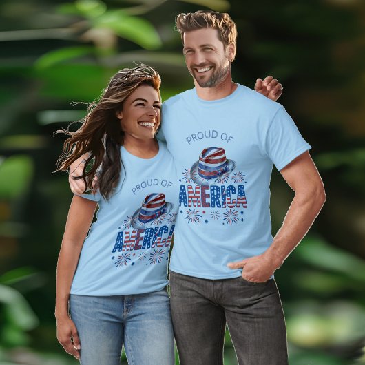 Trots op Amerika Stars Stripes Pet en Firecracker T-shirt