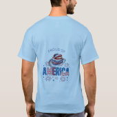 Trots op Amerika Stars Stripes Pet en Firecracker T-shirt (Achterkant)
