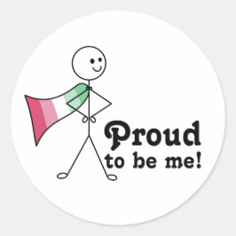 Trots op Be Me Abrosexual Pride superheld Ronde Sticker