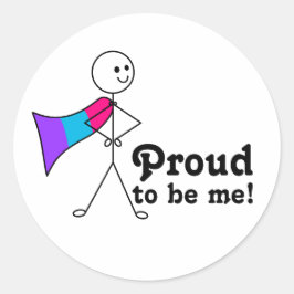 Trots op Be Me Androgyne Pride superheld Ronde Sticker