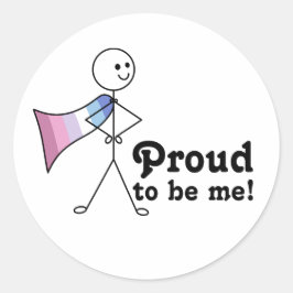 Trots op Be Me Bigender Pride superheld Ronde Sticker