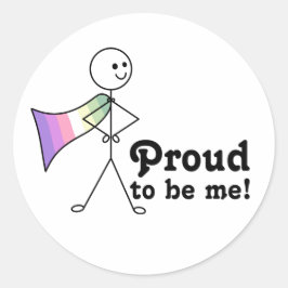 Trots op Be Me Genderfae Pride superheld Ronde Sticker